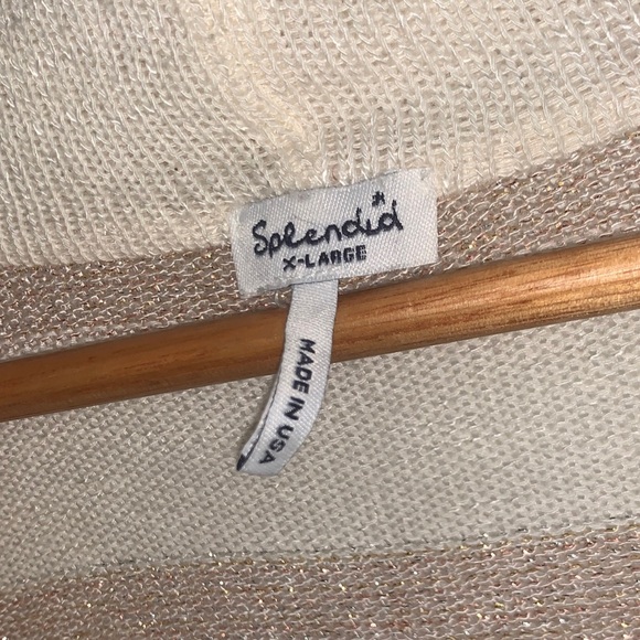 Splendid Glitter Shabby Chic Balletcore Waterfall Stripe Knit Cardigan Womens XL - Picture 3 of 6